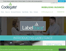 Tablet Screenshot of labeltrace.codegate.co.uk